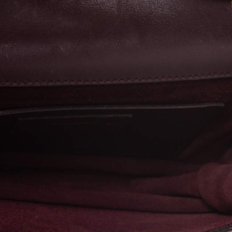 Pre Owned Saint Laurent Burgundy Suede and Leather Betty Shoulder Bag