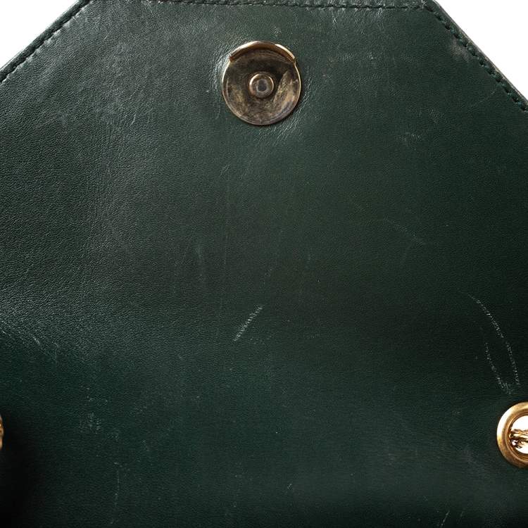 Pre Owned Saint Laurent Green Suede and Leather Betty Shoulder Bag