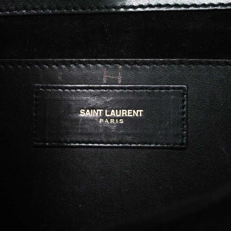 Pre Owned Saint Laurent Green Suede and Leather Betty Shoulder Bag