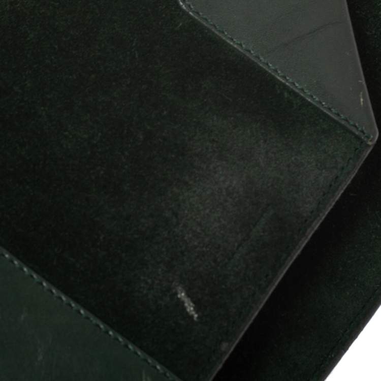 Pre Owned Saint Laurent Green Suede and Leather Betty Shoulder Bag