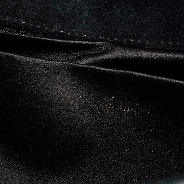 Pre Owned Yves Saint Laurent Black Leather Rock Studded Clutch