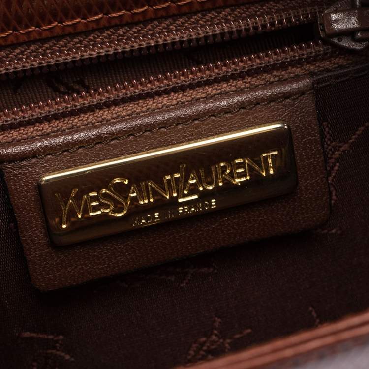 Pre Owned Saint Laurent Red Lizard Embossed Leather Shoulder Bag