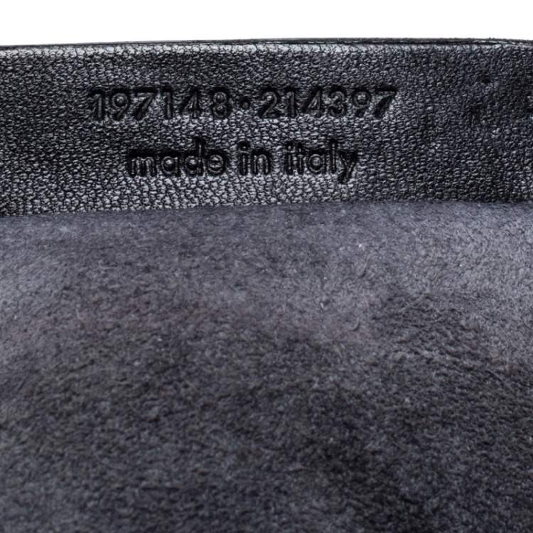 Pre Owned Saint Laurent Black Croc Embossed Nubuck Leather Large Muse Two Bag