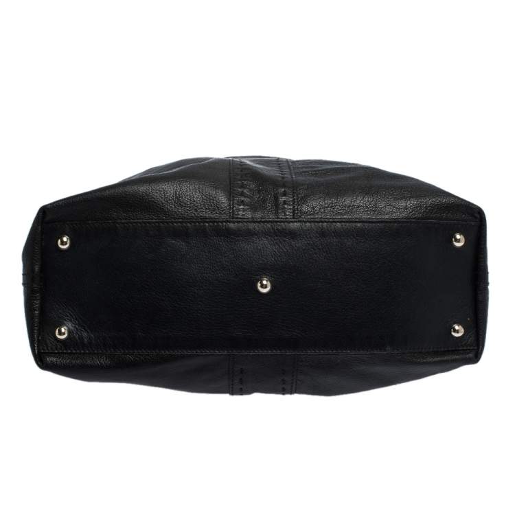 Pre Owned Saint Laurent Paris Black/Metallic Leather Reversible Double Sac Y Tote