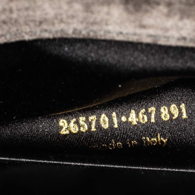 Pre Owned Yves Saint Laurent Grey Ombre Lizard Embossed Leather Y-Ligne Clutch