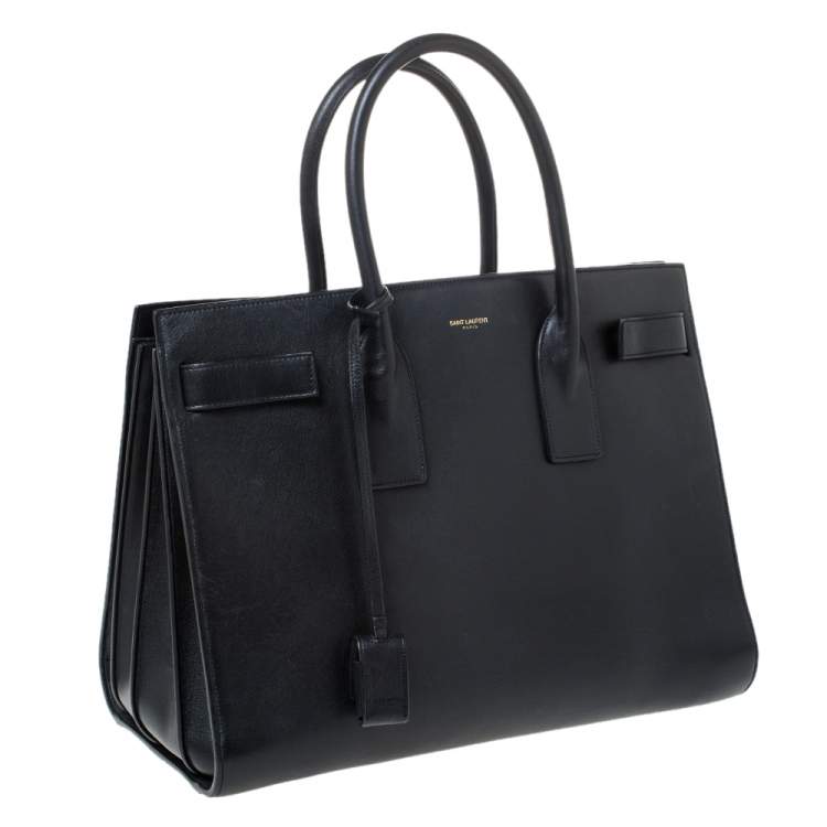 Pre Owned Saint Laurent Black Leather Large Classic Sac De Jour Tote