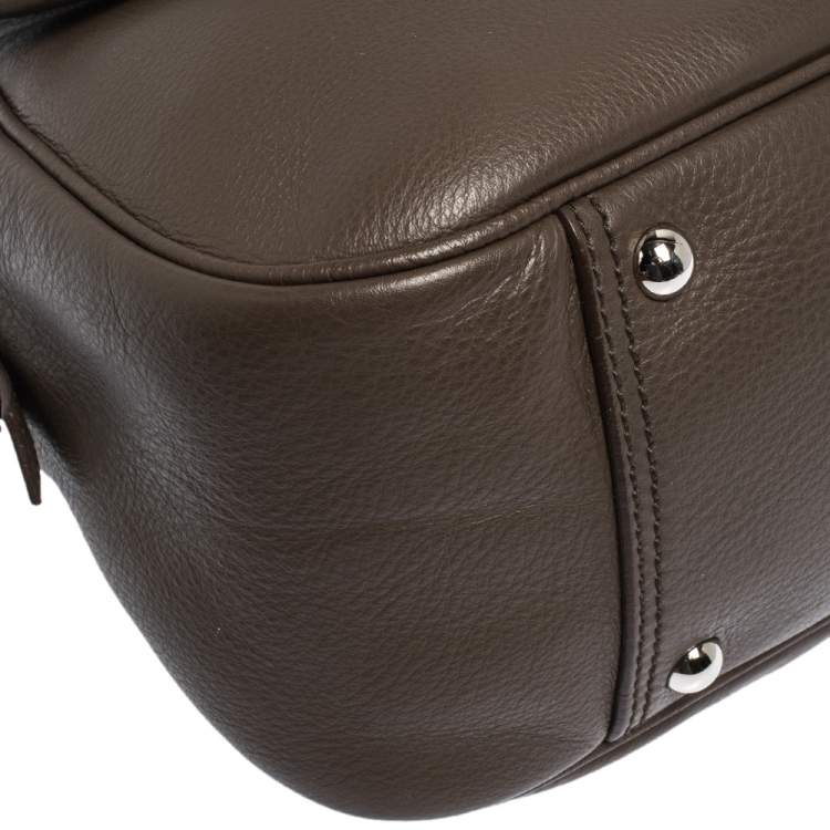 Pre Owned Yves Saint Laurent Brown Leather Obi Bow Satchel 