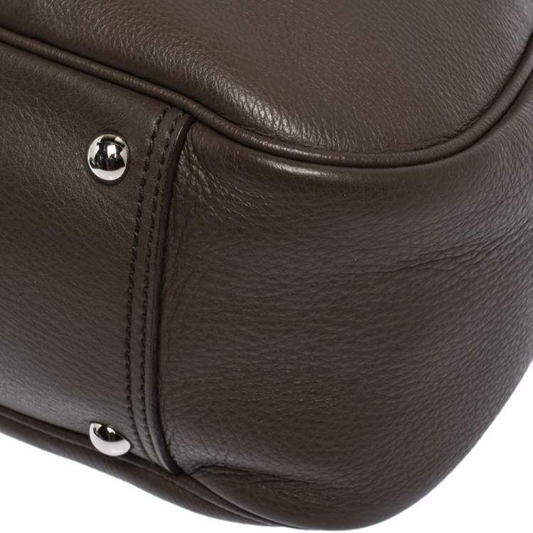 Pre Owned Yves Saint Laurent Brown Leather Obi Bow Satchel 