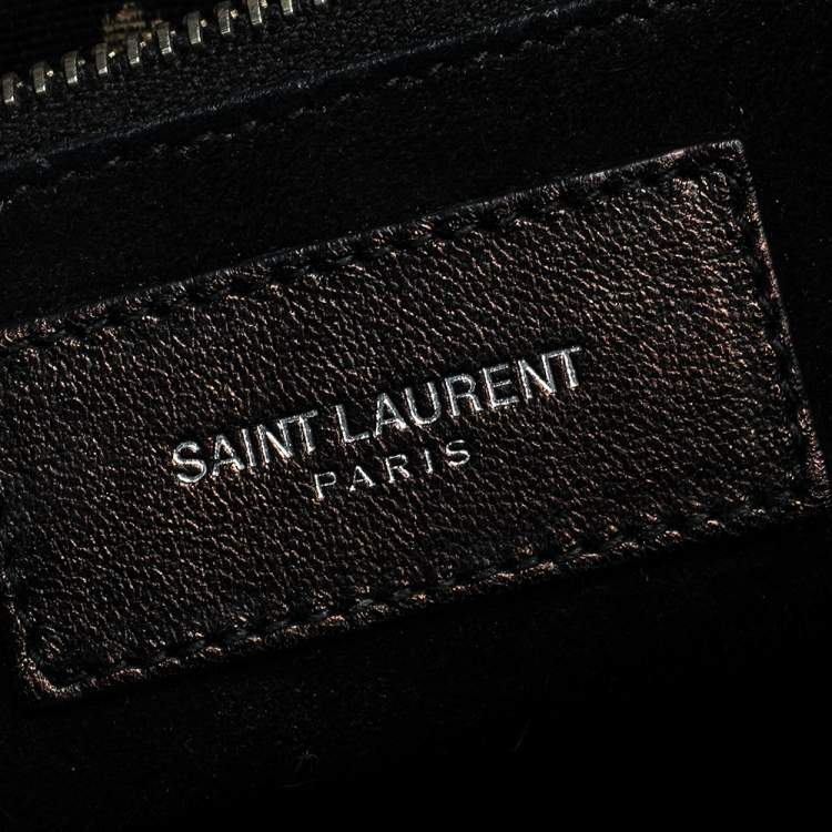 Pre Owned Saint Laurent Black Croc Embossed Leather Small Classic Sac De Jour Tote