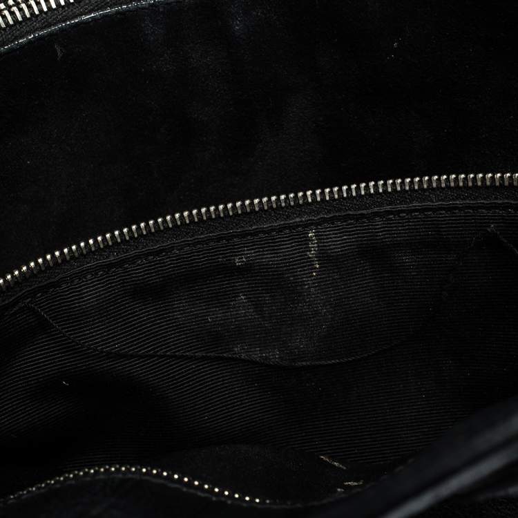 Pre Owned Saint Laurent Black Croc Embossed Leather Small Classic Sac De Jour Tote