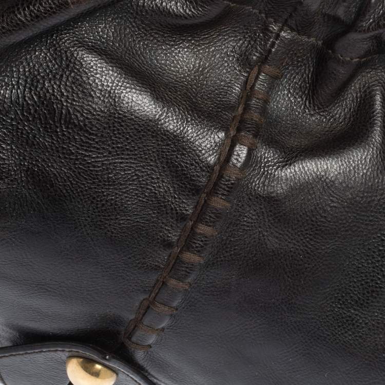 Pre Owned Yves Saint Laurent Dark Brown Leather Vincennes Mombasa Hobo