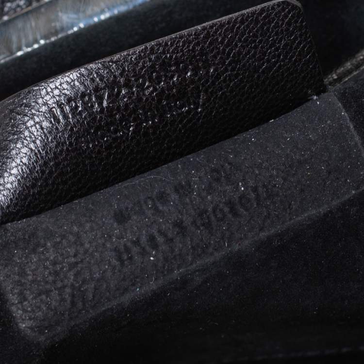 Pre Owned Yves Saint Laurent Black Pleated Leather Lips Flap Shoulder Bag