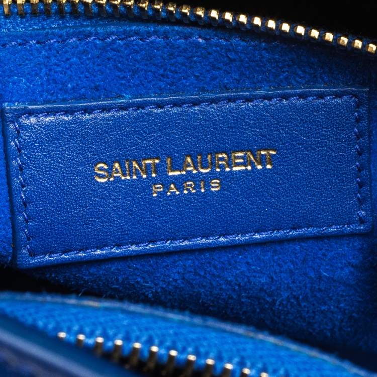 Pre Owned Saint Laurent Blue Leather Small Classic Sac De Jour Tote