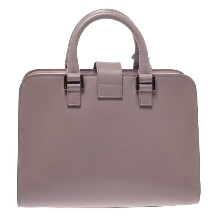 Pre Owned Saint Laurent Mauve Leather Baby Monogram Cabas Tote