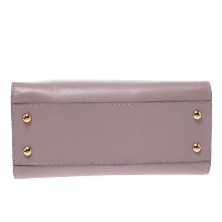Pre Owned Saint Laurent Mauve Leather Baby Monogram Cabas Tote
