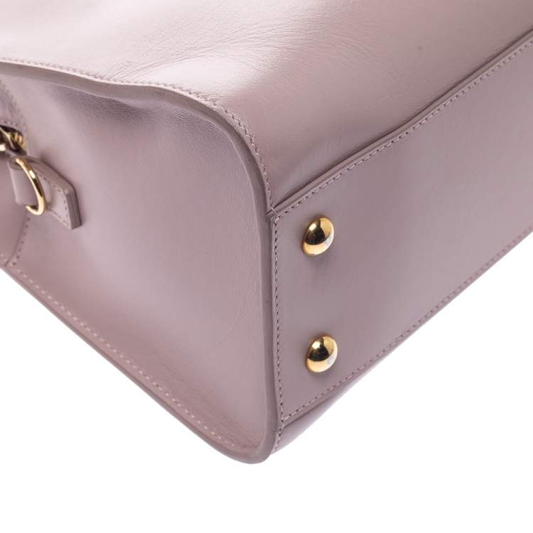 Pre Owned Saint Laurent Mauve Leather Baby Monogram Cabas Tote