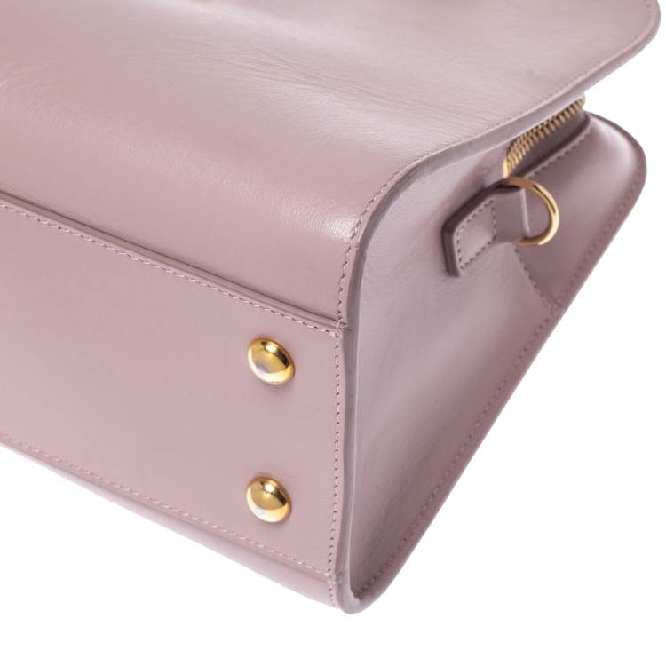 Pre Owned Saint Laurent Mauve Leather Baby Monogram Cabas Tote