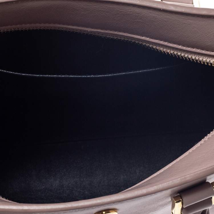 Pre Owned Saint Laurent Mauve Leather Baby Monogram Cabas Tote