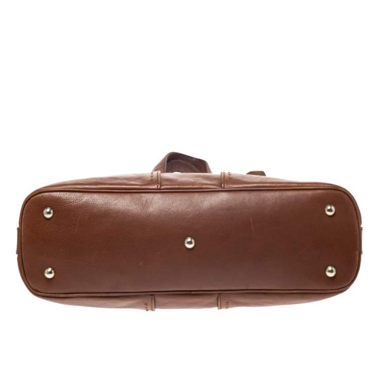 Pre Owned Saint Laurent Brown Leather Muse Satchel
