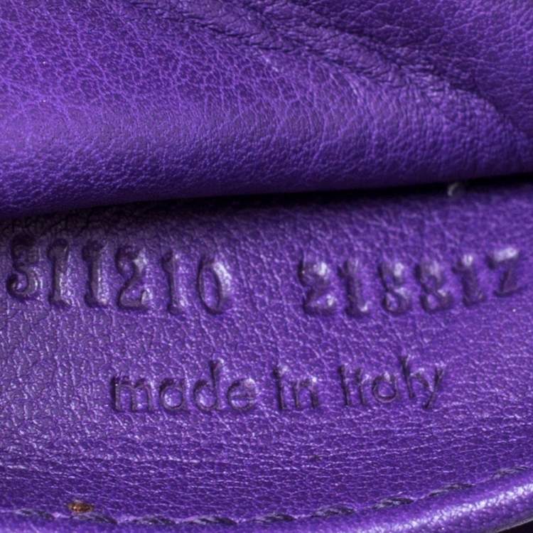 Pre Owned Saint Laurent Paris Purple Leather Small Cabas Ligne Y Tote