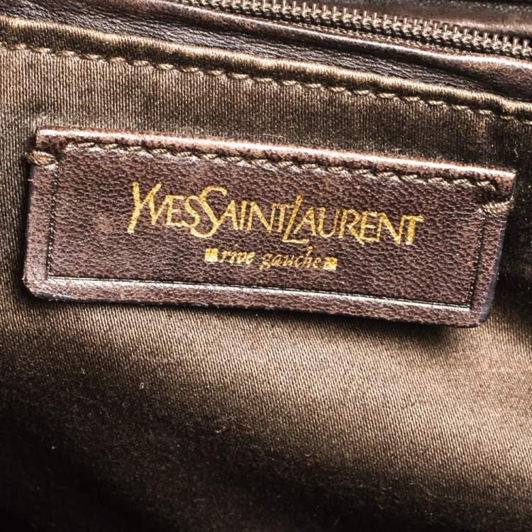 Pre Owned Yves Saint Laurent Tan Patent Leather Muse Messenger Bag
