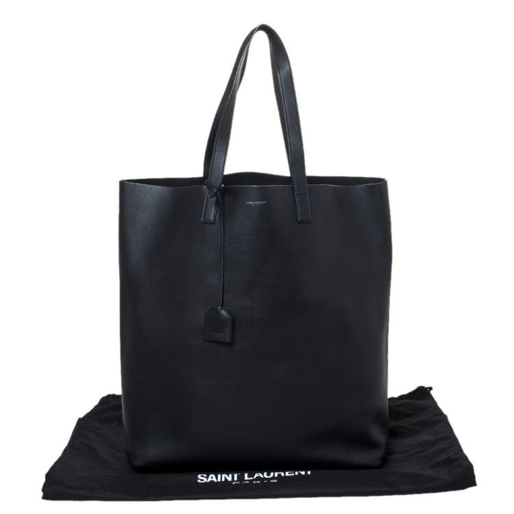 Pre Owned Saint Laurent Black Leather North South Tote