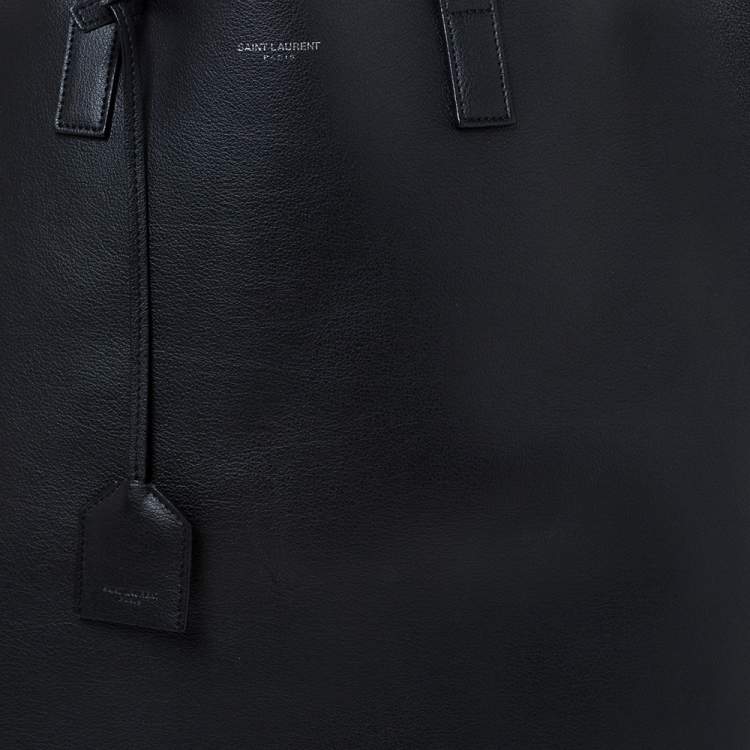 Pre Owned Saint Laurent Black Leather North South Tote