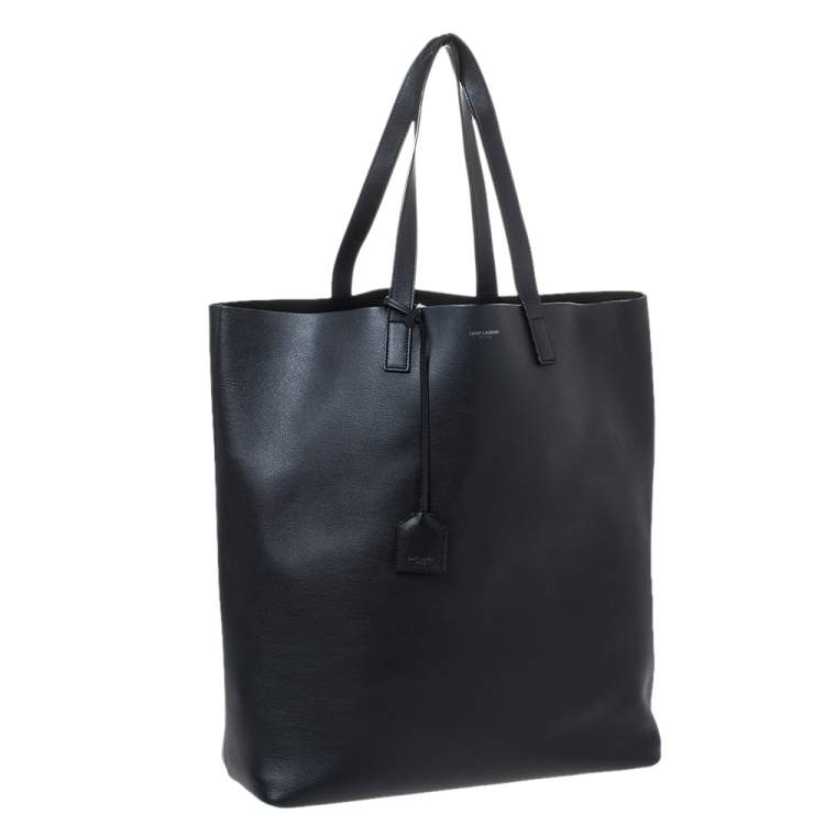 Pre Owned Saint Laurent Black Leather North South Tote