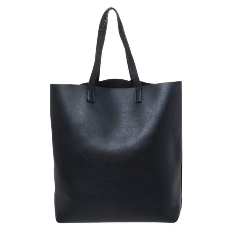 Pre Owned Saint Laurent Black Leather North South Tote