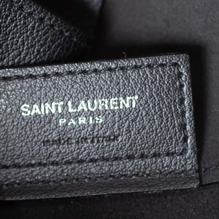Pre Owned Saint Laurent Black Leather North South Tote