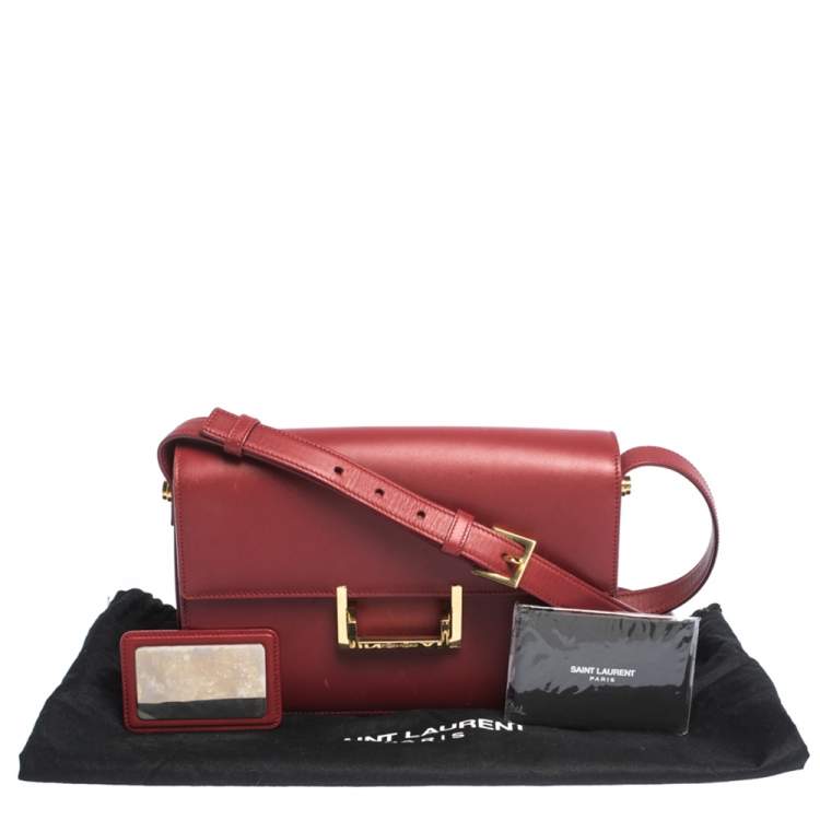 Pre Owned Saint Laurent Paris Red Leather Lulu Shoulder Bag