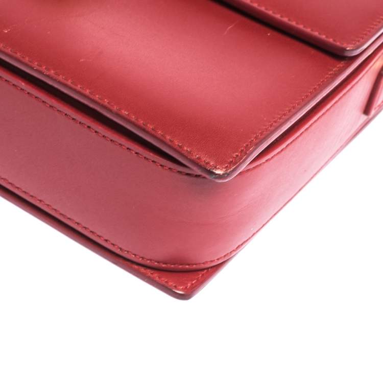 Pre Owned Saint Laurent Paris Red Leather Lulu Shoulder Bag