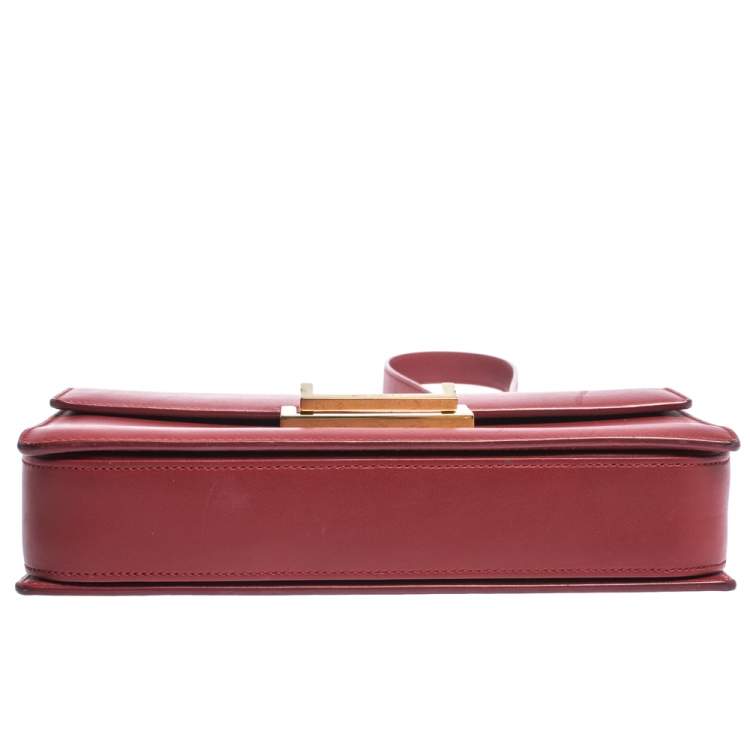 Pre Owned Saint Laurent Paris Red Leather Lulu Shoulder Bag