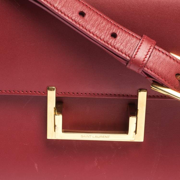 Pre Owned Saint Laurent Paris Red Leather Lulu Shoulder Bag