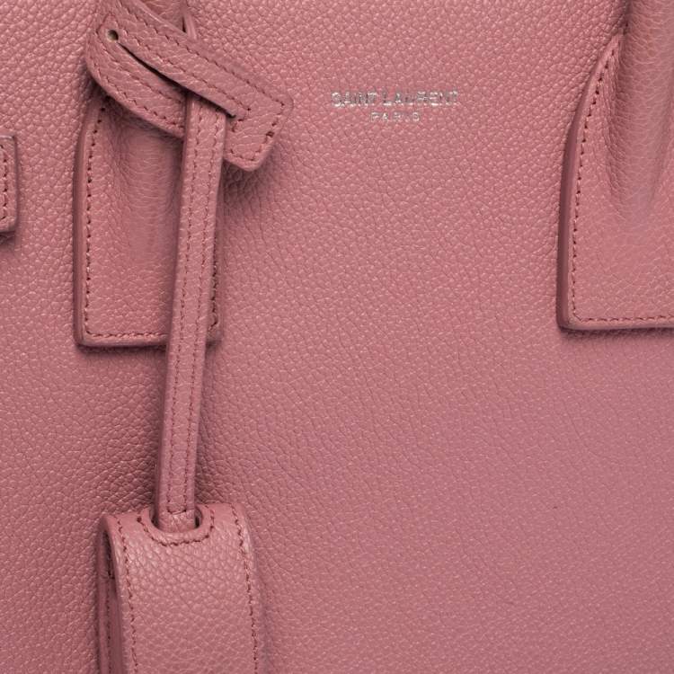 Pre Owned Saint Laurent Pink Leather Baby Classic Sac De Jour Tote