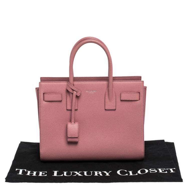 Pre Owned Saint Laurent Pink Leather Baby Classic Sac De Jour Tote