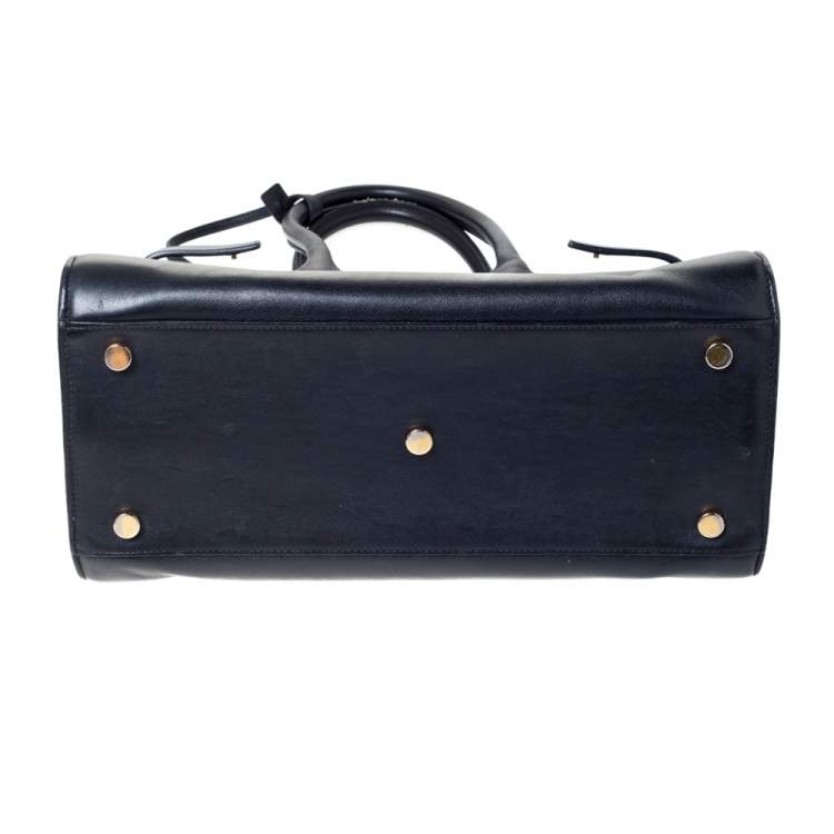 Pre Owned Saint Laurent Midnight Blue Leather Large Classic Sac De Jour Tote