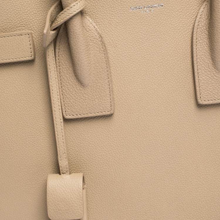 Pre Owned Saint Laurent Beige Leather Small Classic Sac De Jour Tote