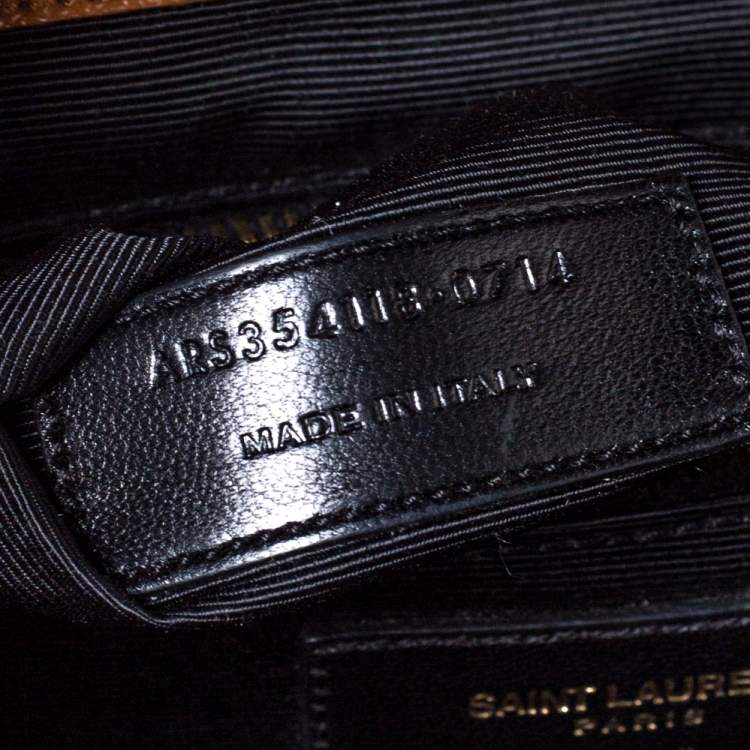 Pre Owned Saint Laurent Tan Matelasse Leather Large Cassandre Flap Bag
