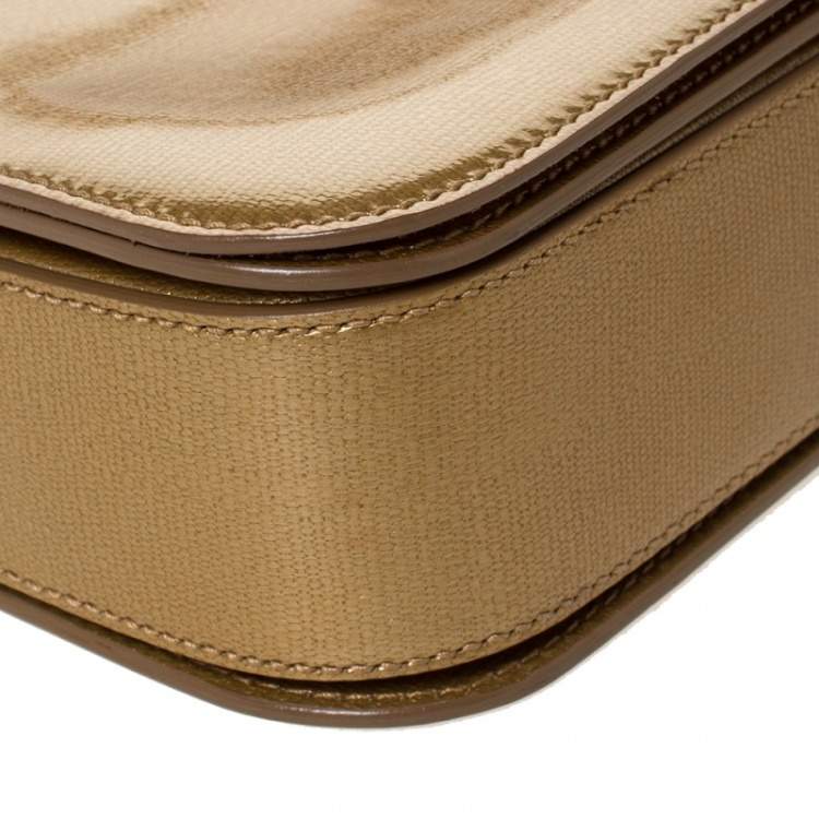 Pre Owned Saint Laurent Gold Patent Leather Medium Chyc Flap Bag