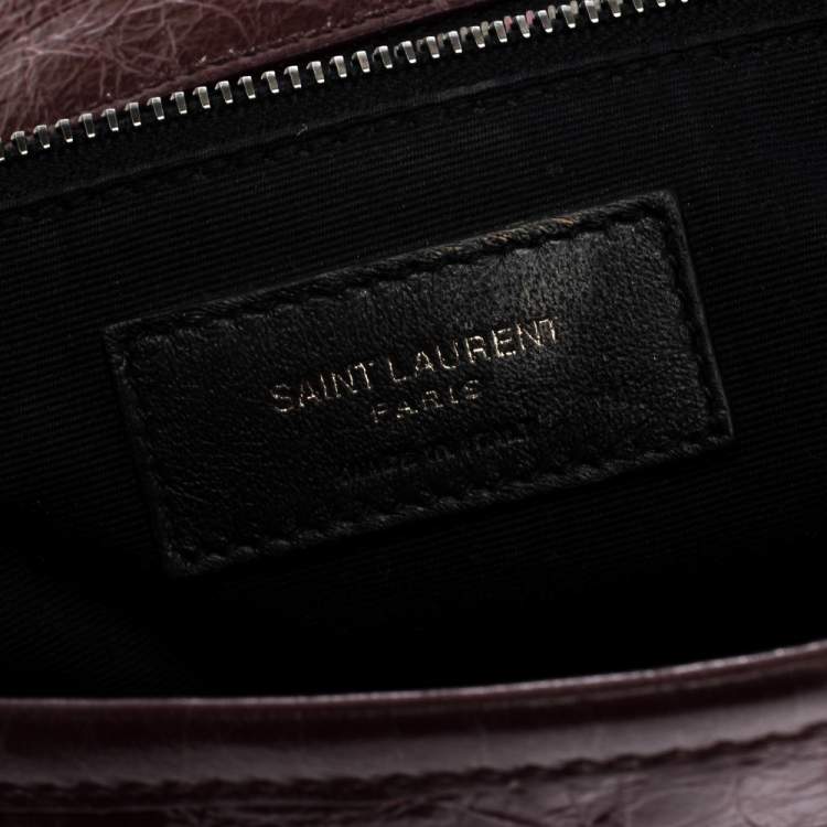 Pre Owned Saint Laurent Burgundy Aged Leather Medium Niki Shoulder Bag