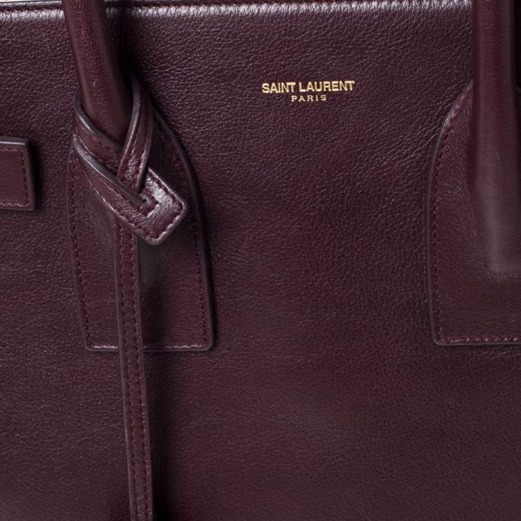 Pre Owned Saint Laurent Burgundy Leather Small Classic Sac De Jour Tote