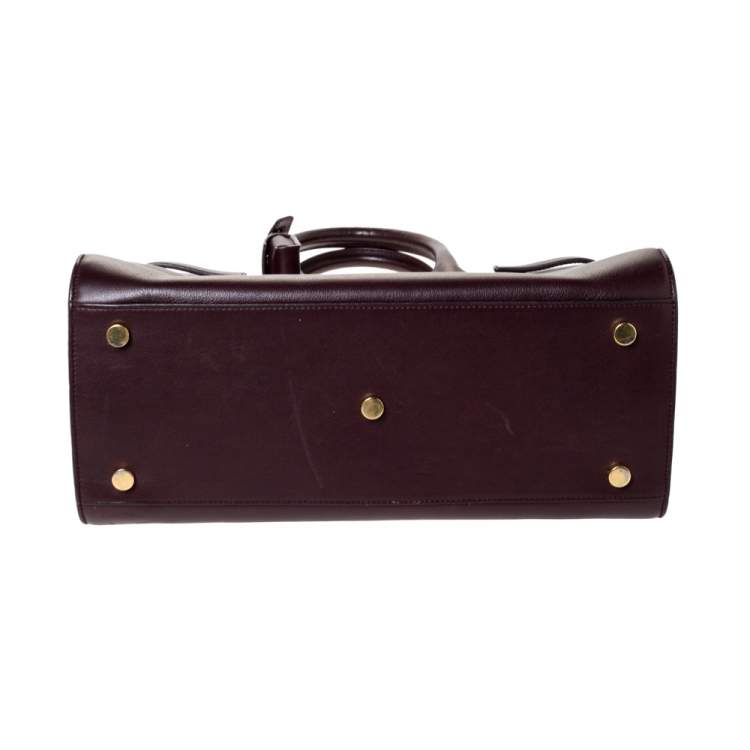 Pre Owned Saint Laurent Burgundy Leather Small Classic Sac De Jour Tote