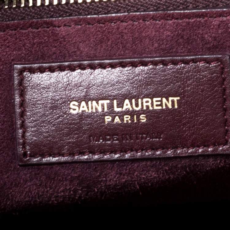 Pre Owned Saint Laurent Burgundy Leather Small Classic Sac De Jour Tote