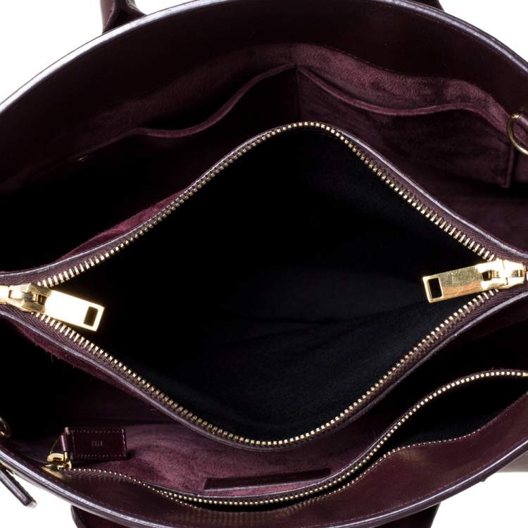 Pre Owned Saint Laurent Burgundy Leather Small Classic Sac De Jour Tote