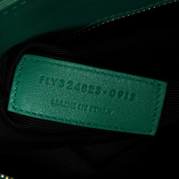 Pre Owned Saint Laurent Green Leather Small Classic Sac De Jour Tote