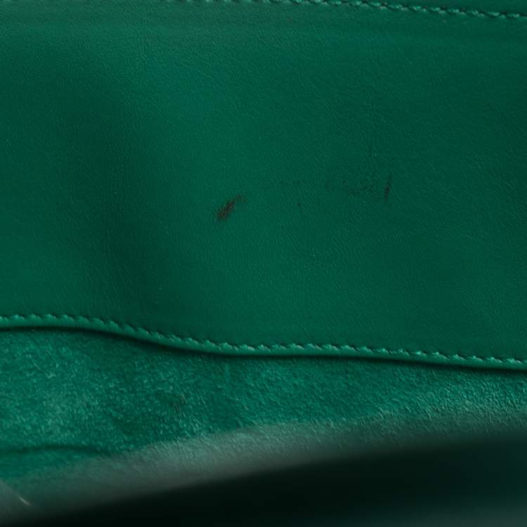Pre Owned Saint Laurent Green Leather Small Classic Sac De Jour Tote