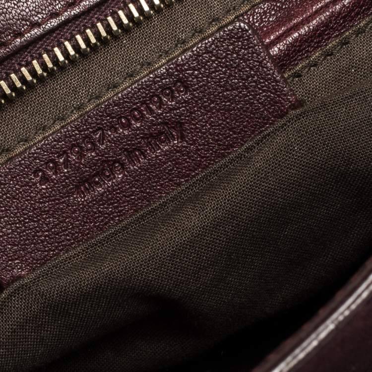 Pre Owned Saint Laurent Paris Burgundy Leather Small Cabas Chyc Tote