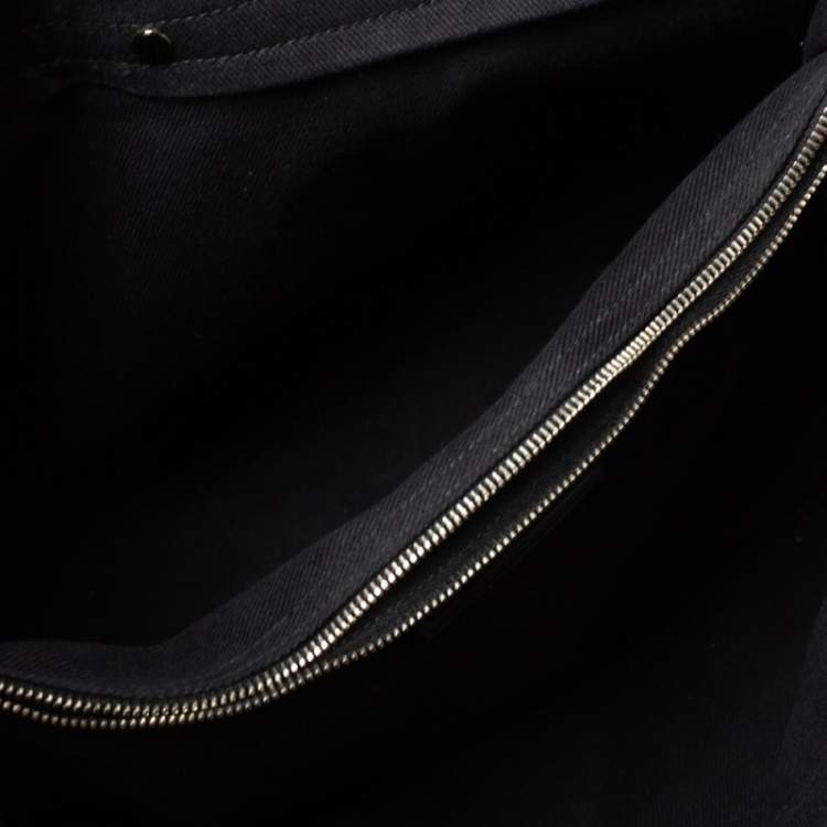 Pre Owned Saint Laurent Violet Leather and Fabric Large Muse Two Bag