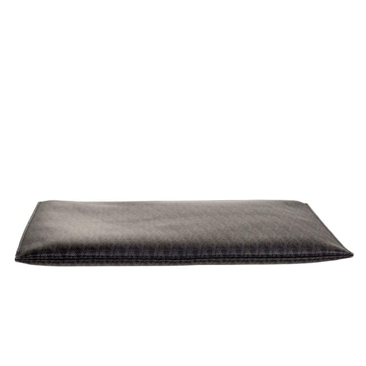 Pre Owned Saint Laurent Coated Canvas Trousse de Toilete Pouch